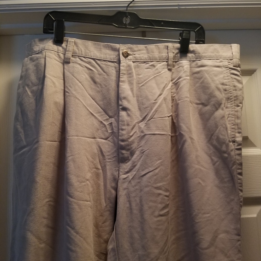 Linen blend cuffed dress panta